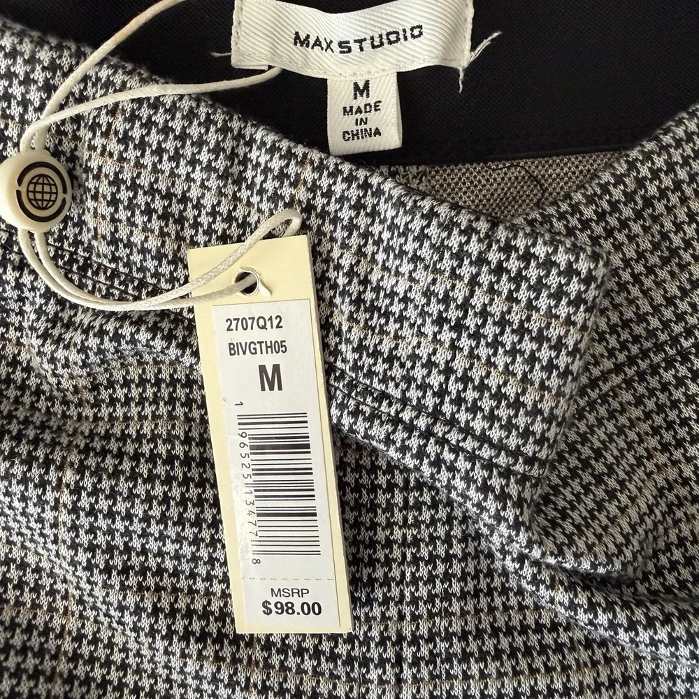 Max Studio Plaid Pleated Skirt Size M Collegiate Scandi Girl Grunge‎ NWT $98